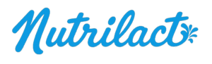 Logo de la marca "Nutrilact" con estilo de neón azul.